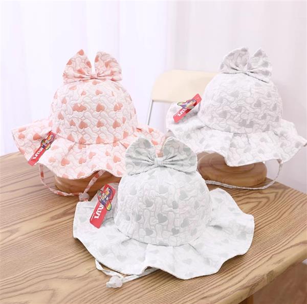 کلاه ساحلی پاپیونی طرح قلب کد 11572