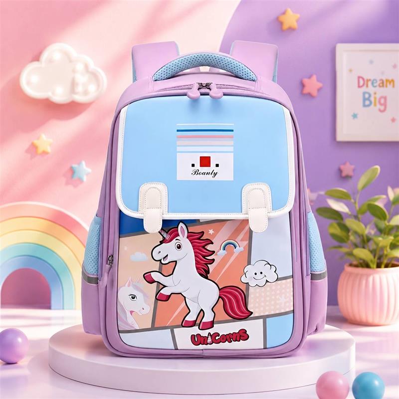 کوله برزنتی رویه چرم طرح  UNICORNS  کد 16758