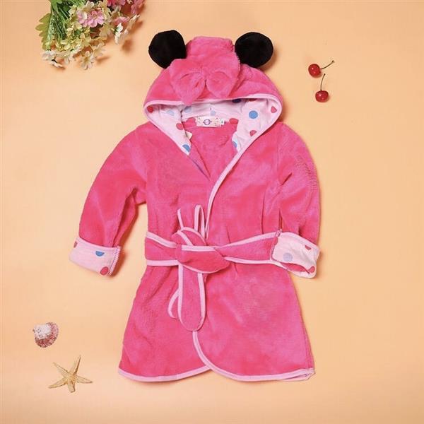 حوله تن پوش کلاه گوش دار  رنگ صورتی  کد 21249