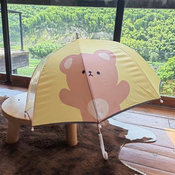 چتر خرسی وسط شفاف شیشه ای  رنگ زرد کد 21409