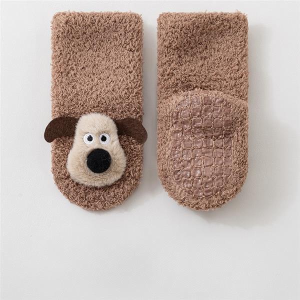 جوراب حوله ای استپ دار هاپو بر جسته رنگ نسکافه ای کد 21443