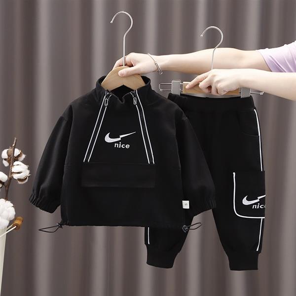 ست سویشرت و شلوار فشن طرح nice رنگ مشکی کد 21779