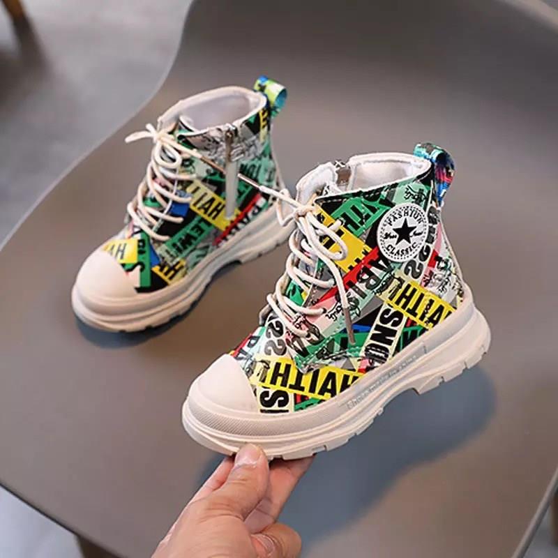 نیم بوت چرم طرح Star رنگارنگ کد 10453