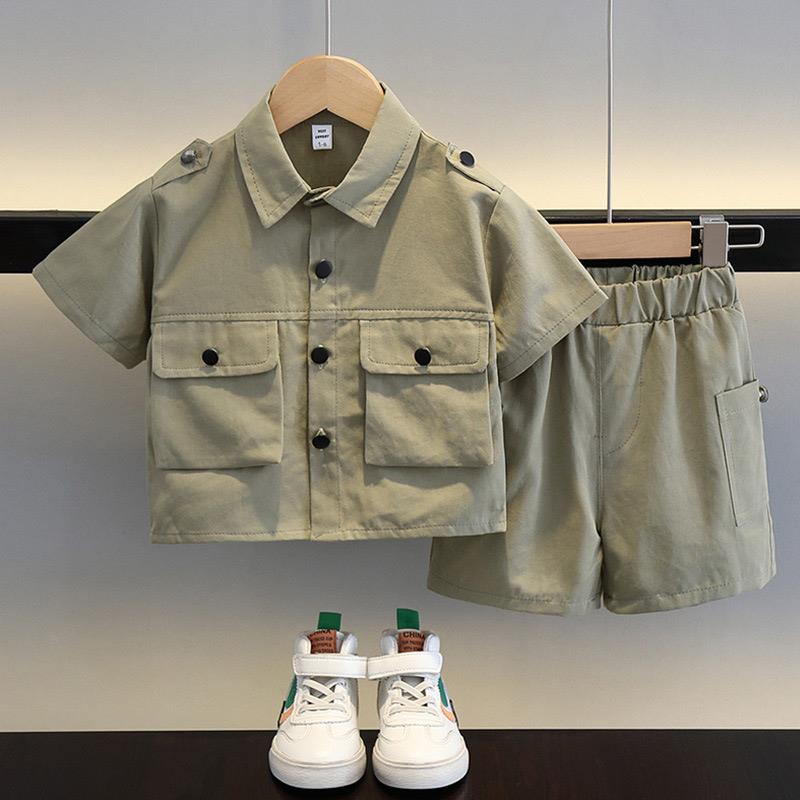 ست شومیز و شلوارک  دو جیب کتان رنگ یشمی کد 16558