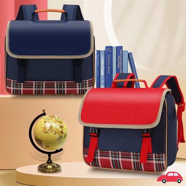 کوله مربعی پایین چهارخونه برزنتی و چرم کد 16766