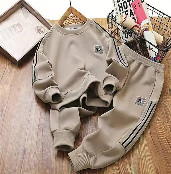 ست دورس و شلوار اسپرت طرح 72 رنگ کرم کد 17818