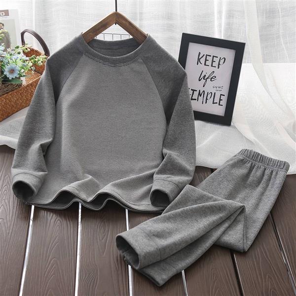 ست دورس و شلوار نخ پنبه رنگ طوسی پررنگ کد 17911