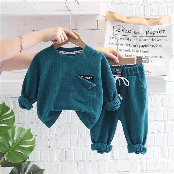 ست دورس و شلوار سوزنی فشن  SPORT رنگ ابی کد 17936