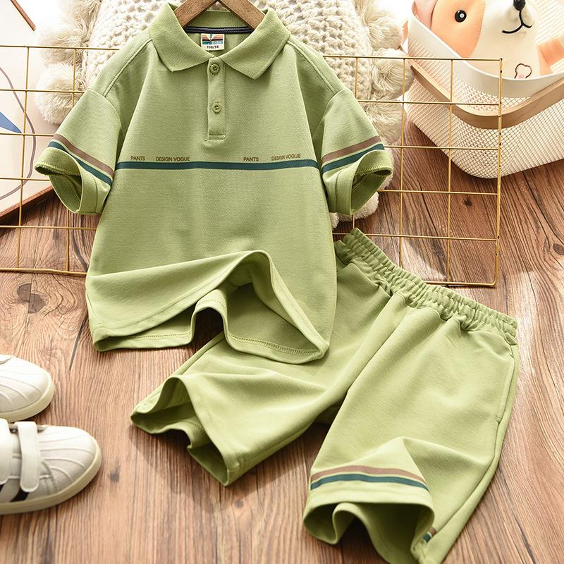 ست تیشرت جودون و شلوارک سوزنی طرح PANTS رنگ سبز کد 19496