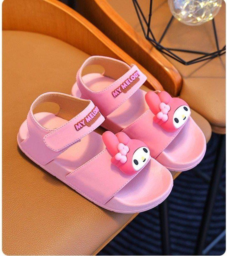 صندل چرم طرحMY MELODY برجسته رنگ صورتی کد 19499