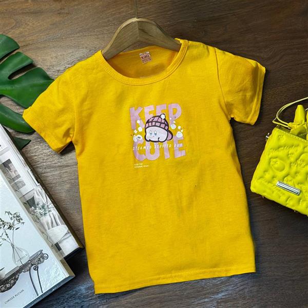 تیشرت طرح KEEP CUTE رنگ خردلی کد 20003