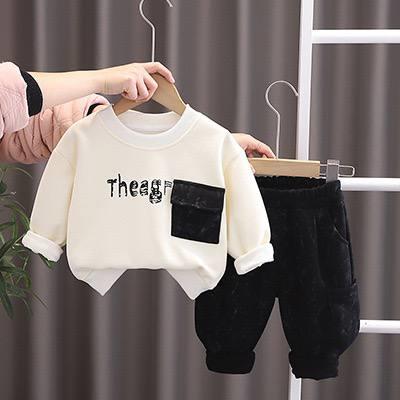 ست دورس شیری طرح Theagr با شلوار اسلش گت دار ابر و بادی مشکی کد 20358
