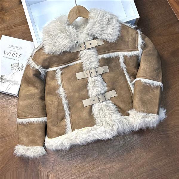 کاپشن بوفالو نسکافه ای خز شیری کد 20420