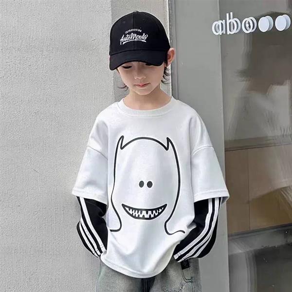 دورس سفید استین مشکی طرح هیولا کد 20435