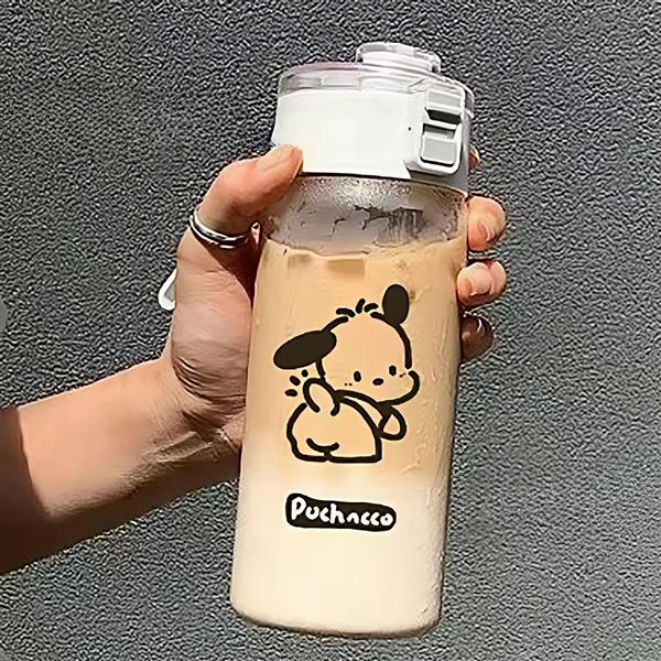 قمقمه استوانه ای شفاف طرح پوچاکو کد 20463