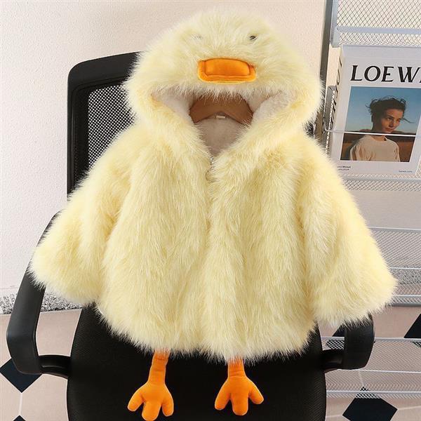 کاپشن تمام خز جوجه اردک گوگولی کد 20494