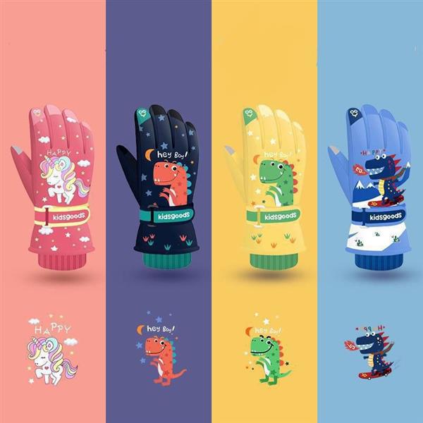 دستکش داخل خز ضداب طرح دایناسور و یونیکورن کد 20509