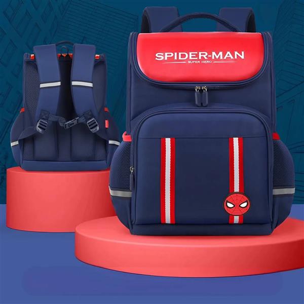 کوله برزنتی ضداب سورمه ای بالا زیپ دایره ای رنگی کد 20531