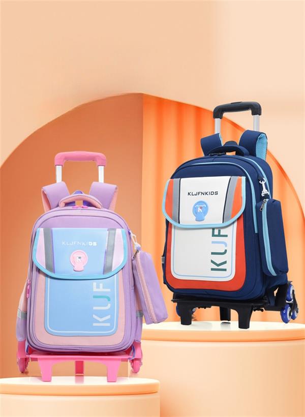 کوله چرم ضداب چرخدار طرح KLJFNKIDS کد 20551