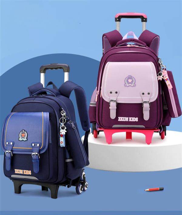 کوله برزنتی و چرم ضداب چرخدار طرح ZKUN KIDS  کد 20552
