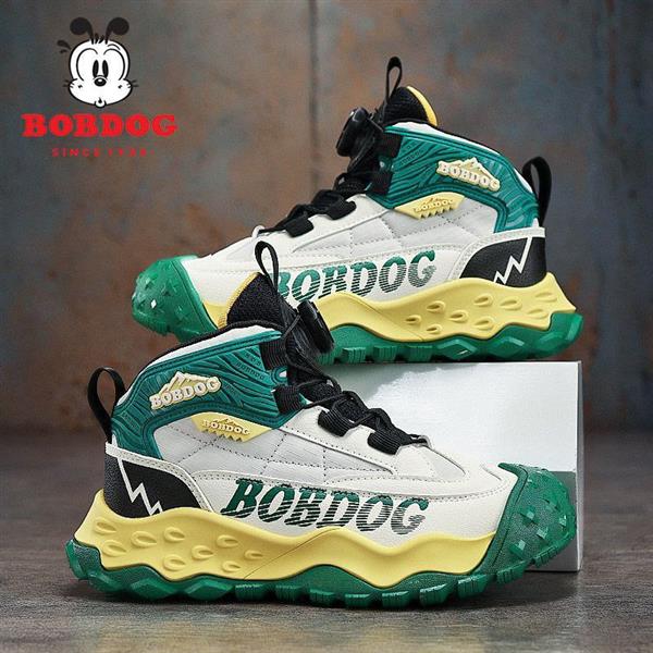 کتونی فشن ساقدار BOBDOG با دکمه تنظیم کننده بند رنگ سبز و زرد کد 20567