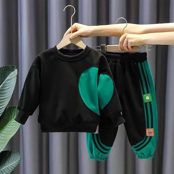 ست دورس و شلوار فشن مشکی و سبز طرح half circle کد 20584