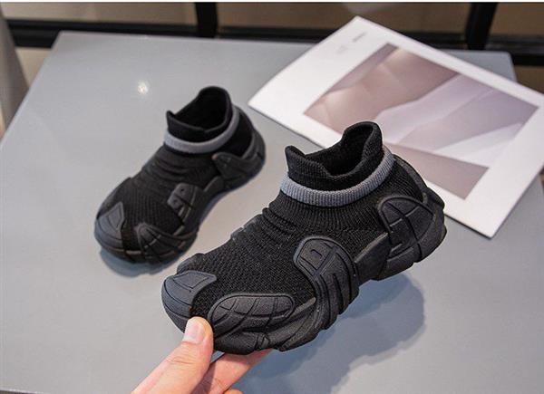 کتونی فشن کشی مشکی نوار طوسی کد 20670