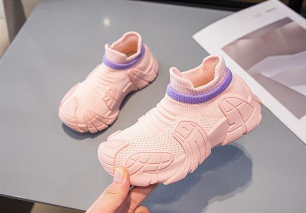 کتونی فشن کشی صورتی نوار یاسی کد 20671