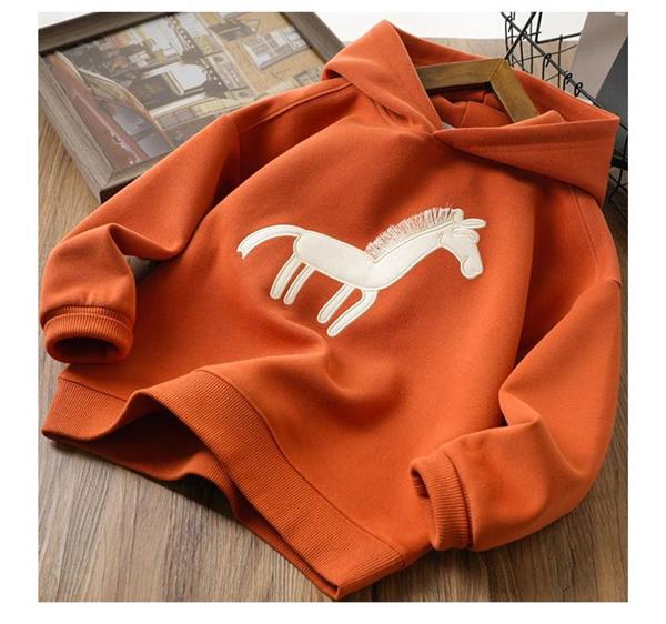 هودی فشن طرح HORSE رنگ نارنجی کد 20699
