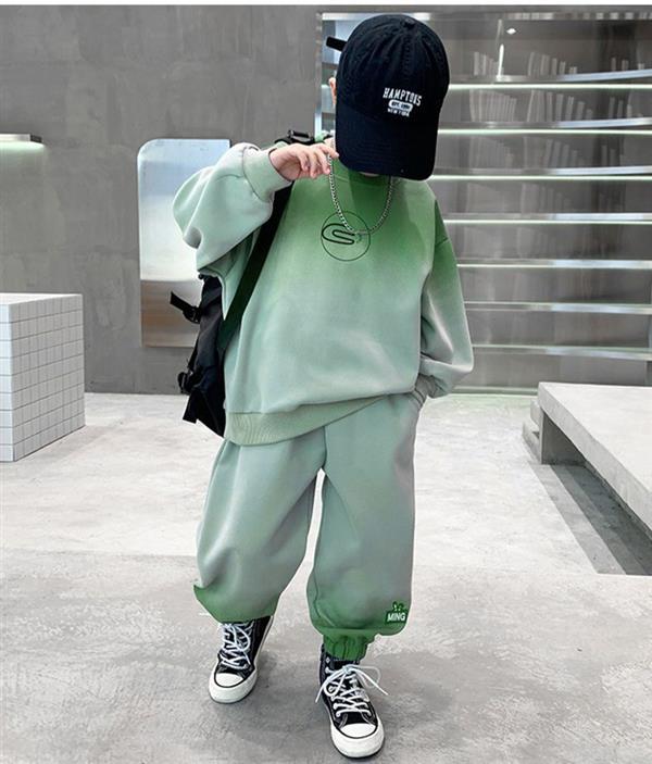 ست دورس و شلوار ابرنگی طرح  C طوسی و سبز  کد 20724