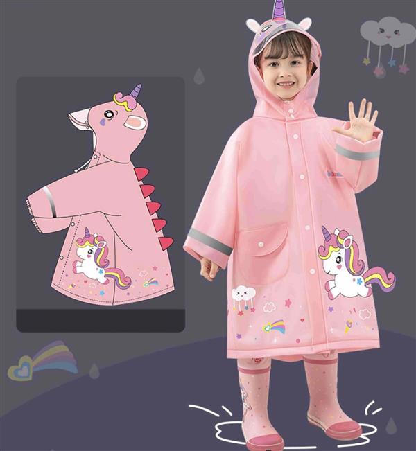 بارونی بلند کلاه نقاب دار تلقی طرح پونی صورتی کد 20727