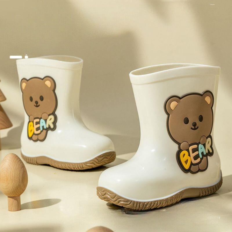 رین بوت شیری کفی قهوه ای طرح BEAR کد 20774