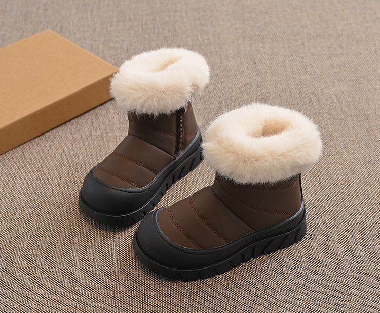 بوت چستر ضداب داخل خز رنگ قهوه ای با لبه خز سفید کد 20794