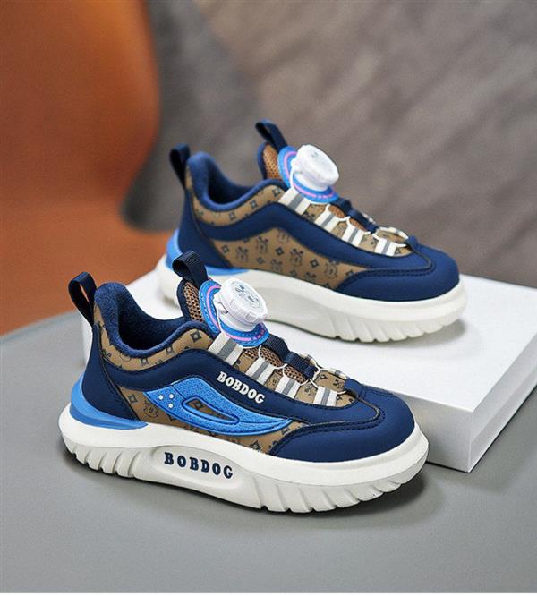 کتونی فشن BOBDOG با دکمه تنظیم کننده بند بغل موج رنگ سورمه ای و نسکافه ای کد 20817