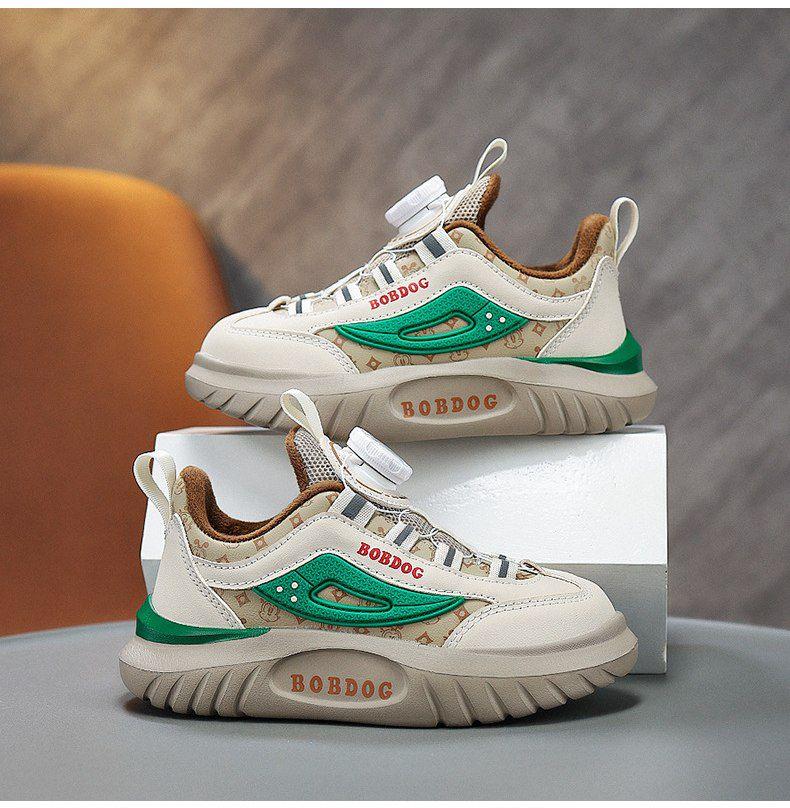 کتونی فشن BOBDOG با دکمه تنظیم کننده بند بغل موج رنگ کرم  و سبز کد 20818