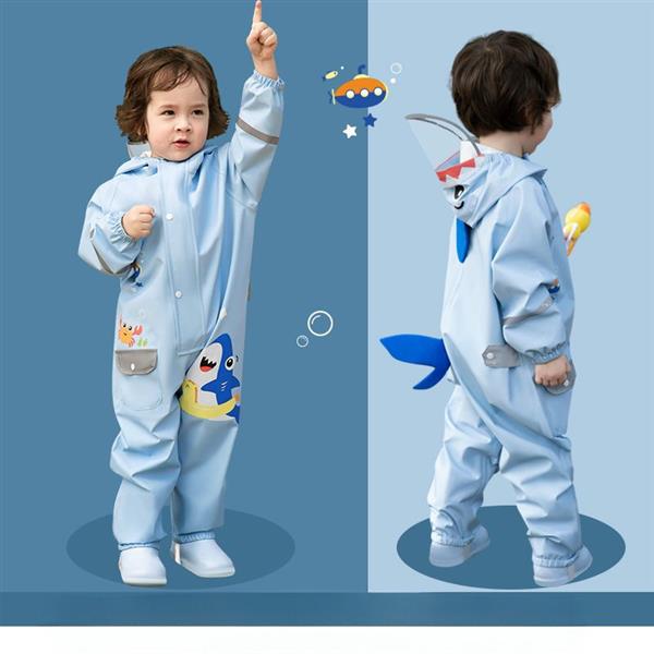 کاور سرهمی ضداب نقاب دار  با ساک طرح کوسه رنگ ابی کد 20832