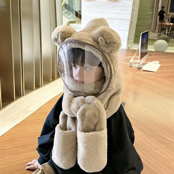 کلاه و شال گردن یکسره خز میکی کد 20839