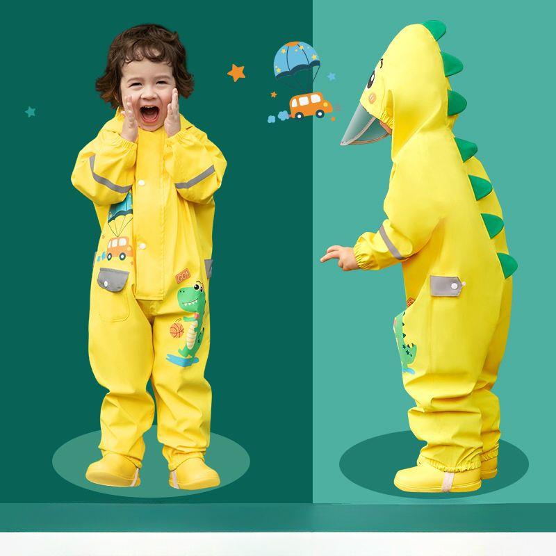 کاور سرهمی ضداب نقاب دار  با ساک طرح دایناسور و ماشین رنگ زرد کد 20861