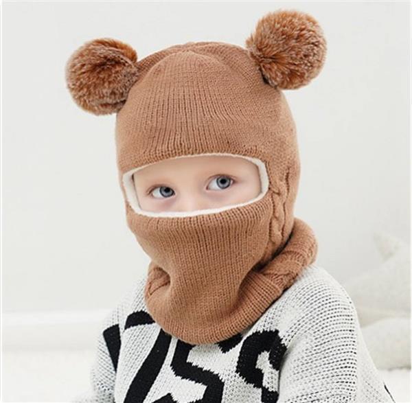 کلاه  بافت گردن گیر دو پوم کد 20863