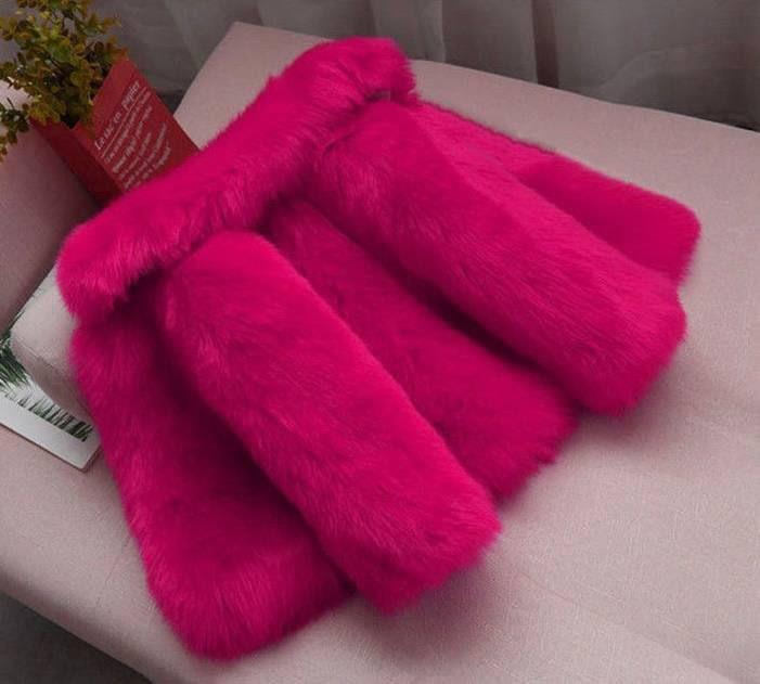 پالتو خز ضخیم داخل استر و پشم شیشه رنگ سرخابی کد 20873