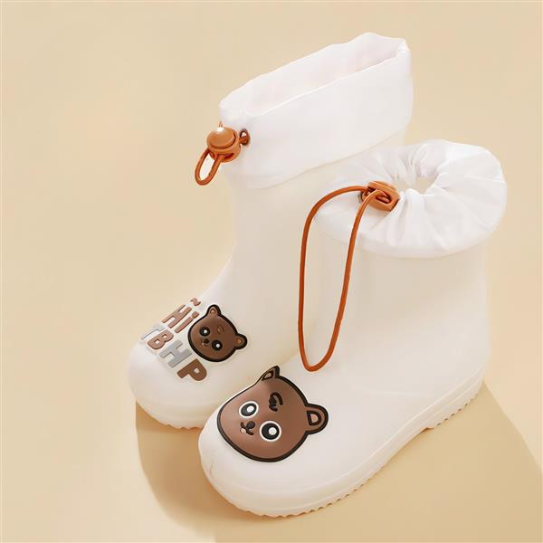 رین بوت خرسی لبه کش طرح HI TBHP رنگ شیری کد 20892