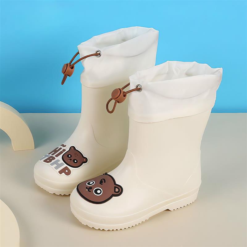 رین بوت خرسی لبه کش طرح HI TBHP رنگ شیری کد 20892