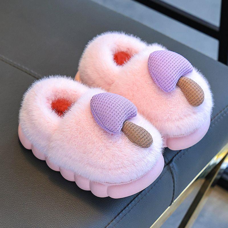 پاپوش خز طرح قارچ رنگ صورتی کد 20894