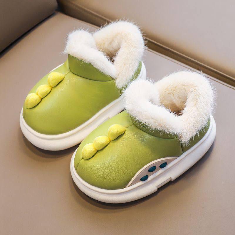 پاپوش رویه چرم داخل خز دایناسوری رنگ سبز کد 20897