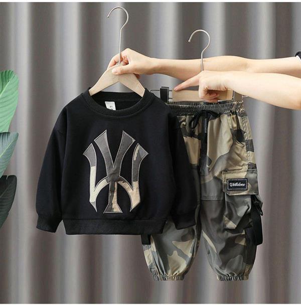 ست دورس مشکی NY و شلوار ضداب  گت دار چریکی  یشمی کد 20902