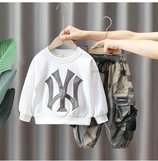 ست دورس سفید NY و شلوار ضداب  گت دار چریکی  یشمی کد 20903