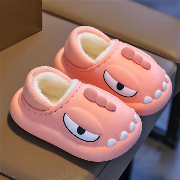 پاپوش داخل خز دایناسور شاخ برجسته رنگ صورتی کد 20907