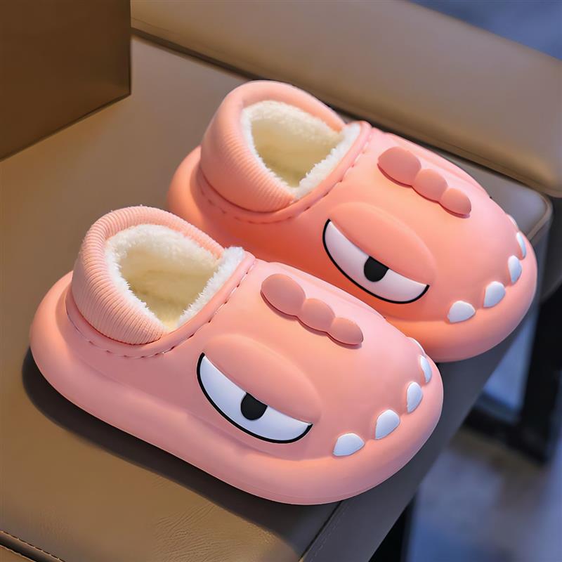 پاپوش داخل خز دایناسور شاخ برجسته رنگ صورتی کد 20907