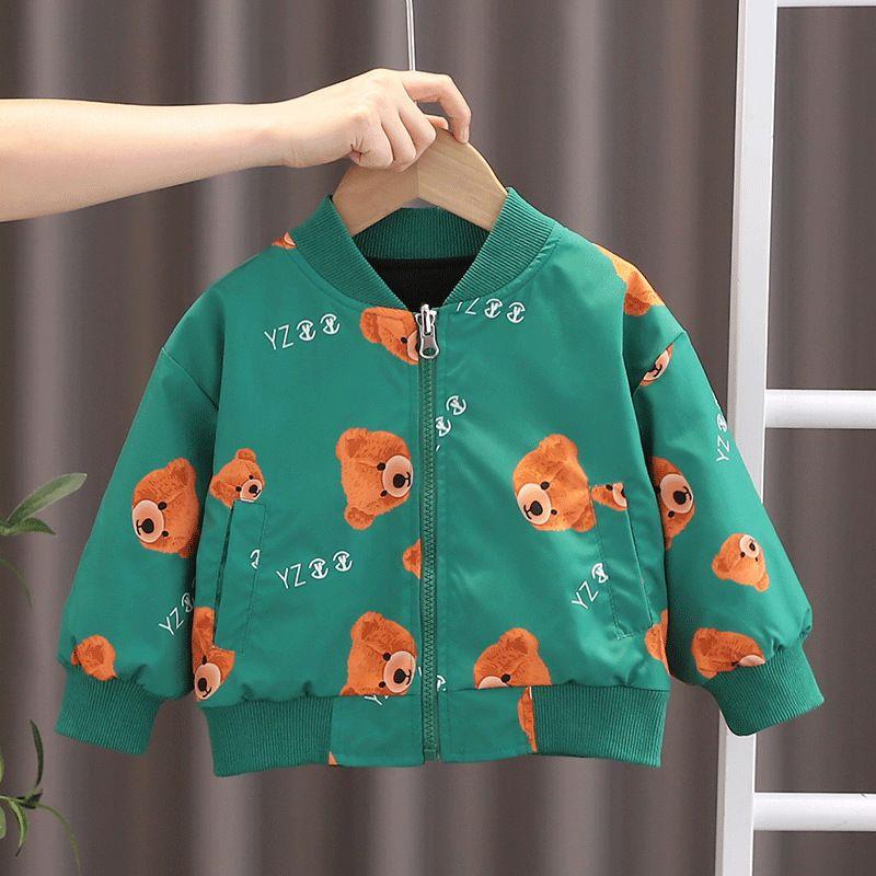 سویشرت ضداب سبز خرس نارنجی  گوگولی دو رو یه طرف مشکی کد 20929