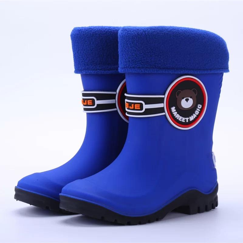 رین بوت بلند لژ دار ابی کاربنی و مشکی خرسی کد 20940